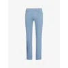 7 For All Mankind Ens Slimmy Tapered-leg Cotton-blend Trousers Sateen Sleepy Blue