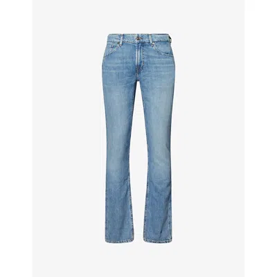 7 For All Mankind Ens Station The Straight Five-pockets Denim And Linen Jeans