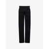 7 FOR ALL MANKIND ENS STRETCH SATEEN BLACK SLIMMY LUX PERFORMANCE TAPERED-LEG STRETCH-COTTON BLEND TROUSERS