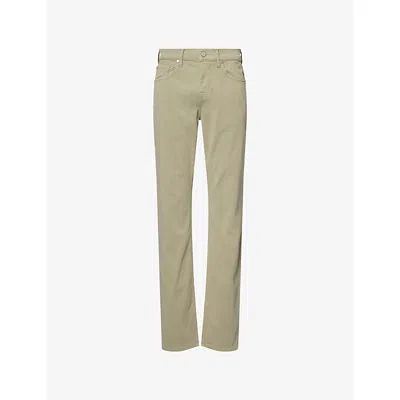 7 For All Mankind Ens  Slimmy Lux Performance Tapered-leg Stretch-cotton Blend Trousers In Stretch Sateen Russel