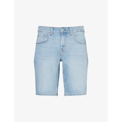 7 For All Mankind Ens Brand-patch Regular-fit Denim Shorts Timber