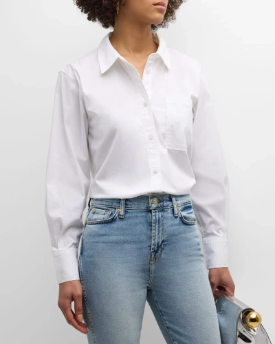 7 For All Mankind Everyday Button-front Shirt In White