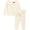 7 For All Mankind Eyelet Ruffle Top & Leggings Set In White