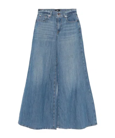 7 For All Mankind Fade-out Cowbell Jeans In Blue