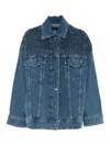 7 For All Mankind Faded Blue Denim Jacket In Blue