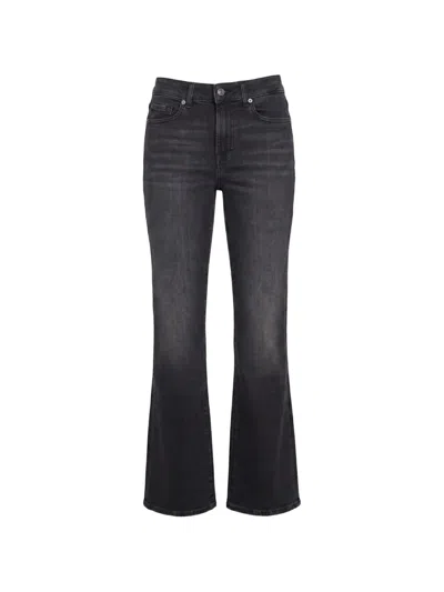 7 For All Mankind Faded Logo-patch Jeans In Black