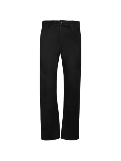 7 For All Mankind Faded Straight-leg Jeans In Black