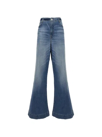7 For All Mankind Faded-effect Wide-leg Jeans In Blue