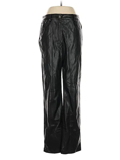 Pre-owned 7 For All Mankind Faux Leather Pants In Black