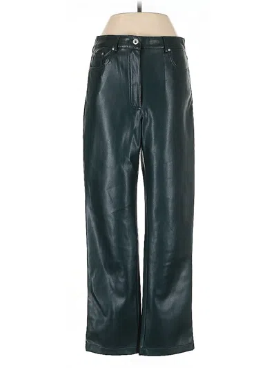 Pre-owned 7 For All Mankind Faux Leather Pants In Green