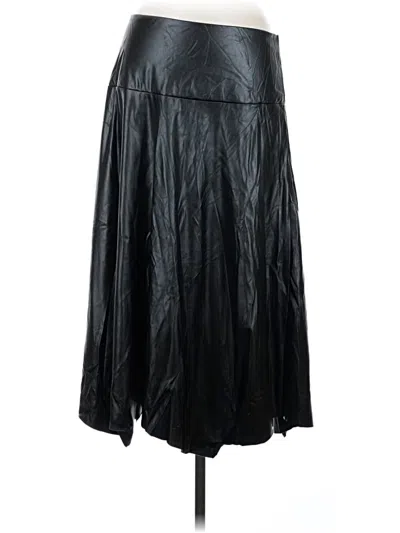 Pre-owned 7 For All Mankind Faux Leather Skirt In Black