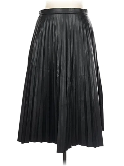 Pre-owned 7 For All Mankind Faux Leather Skirt In Black