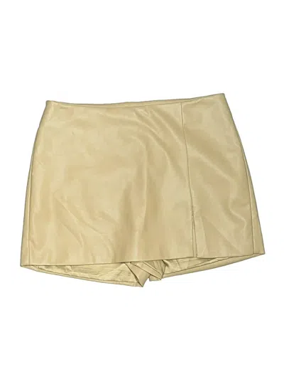 Pre-owned 7 For All Mankind Faux Leather Skirt In Brown