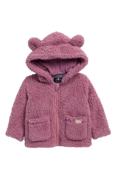 7 For All Mankind Babies'  Faux Shearling Bear Jacket In Purple