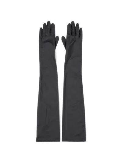 7 For All Mankind Faux-leather Long Gloves In Gray