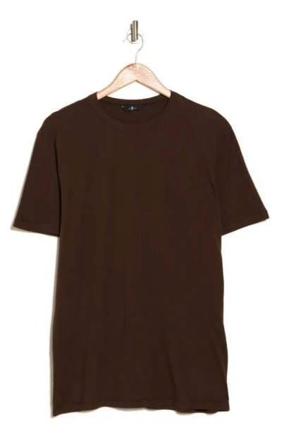 7 For All Mankind Feather Weight Crewneck T-shirt In Chestnut
