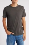 7 For All Mankind Feather Weight Crewneck T-shirt In Dark Grey