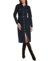 7 For All Mankind Fitted Denim Midi Dress In Blue