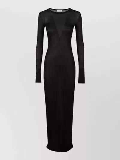 7 For All Mankind Fitted Maxi Dress In Black