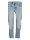 7 For All Mankind Tailored Slim Fit Trousers Pockets In Blue