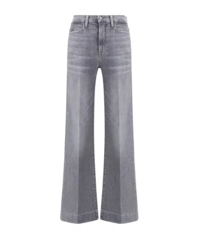 7 For All Mankind Five-pocket Denim Trousers In Gray
