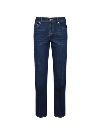 7 For All Mankind Straight-leg Denim Trousers In Blue