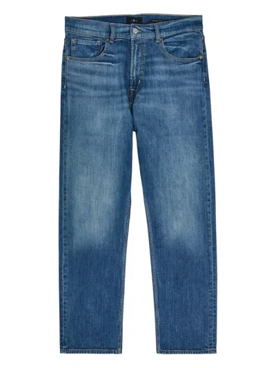 7 For All Mankind Five-pocket Straight Jeans In Blue
