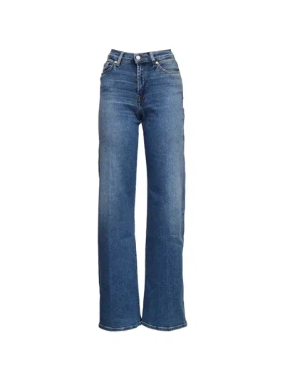 7 For All Mankind Five-pocket Straight Jeans In Blue