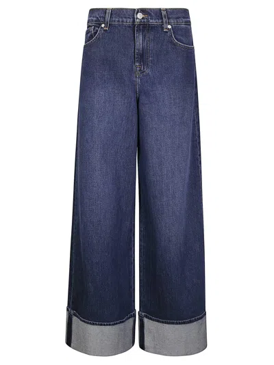 7 For All Mankind Five-pocket, Wide-leg Jeans In Blue