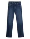 7 For All Mankind Womens Oceandrift Tess Straight-leg Mid-rise Denim Jeans In Blue