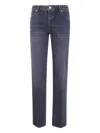 7 For All Mankind Calie Straight Leg Stormwave Denim Trousers In Blue
