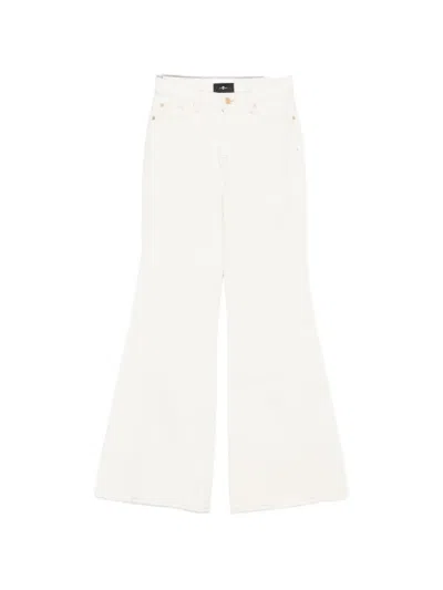 7 For All Mankind Five-pocket Flared Jeans In White
