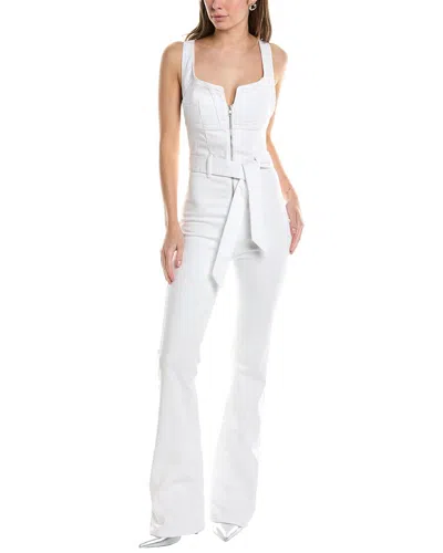 7 For All Mankind Flare Jumpsuit In White