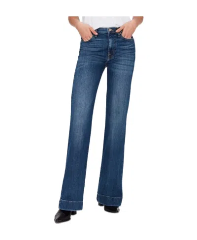7 For All Mankind Flared Denim Jeans In Blue