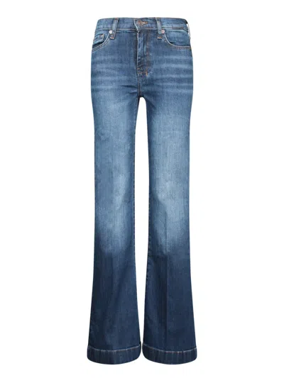 7 For All Mankind Flared High-waist Blue Jeans With Timeless Design