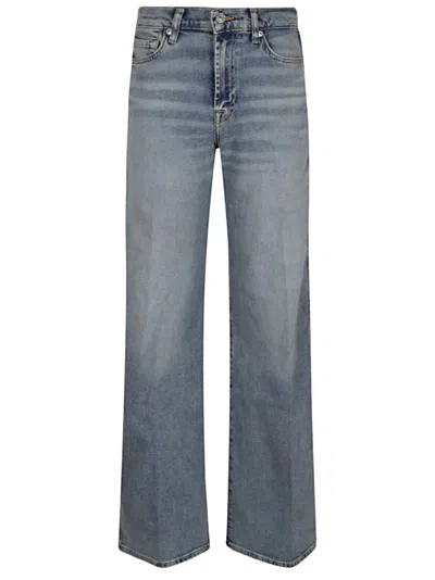 7 For All Mankind Flared High-waist Jeans In Luxe Vintage Denim In Blue