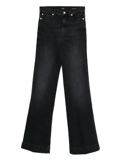7 For All Mankind Flared Jeans In Black