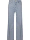 7 For All Mankind High Waist Relaxed Fit Trousers In Blau