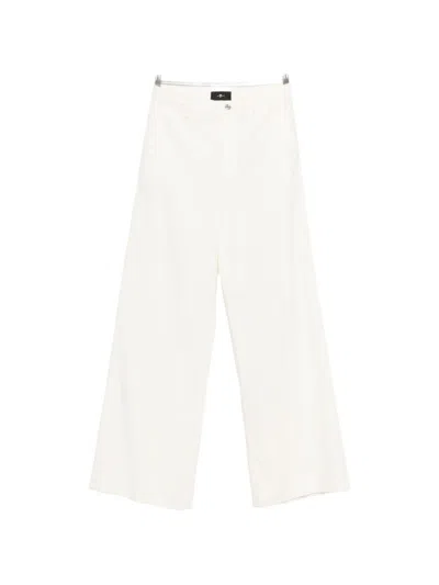 7 For All Mankind Flared Leg Denim Jeans In White
