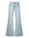 7 For All Mankind Sahara Spencer Flare Light Blue Jeans In Grey