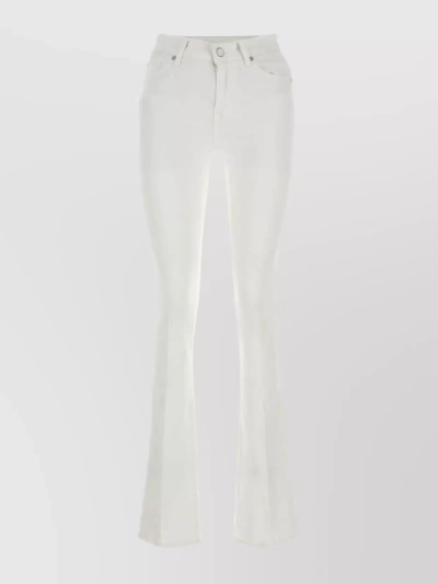 7 For All Mankind Flared Silhouette Bootcut Denim Trousers In White