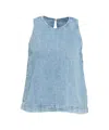 7 For All Mankind Kansas Denim Top In Blue