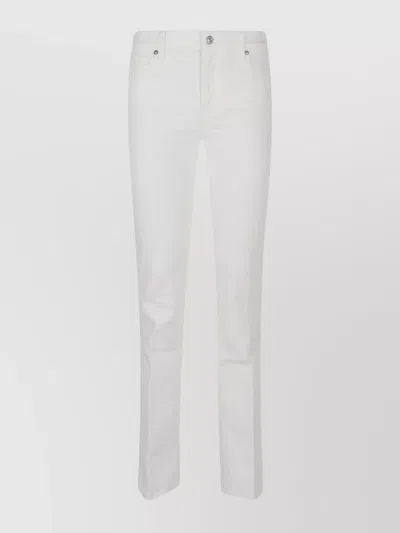7 FOR ALL MANKIND FLARED STRETCH COTTON TROUSERS WITH 5 POCKETS