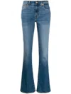 7 For All Mankind Flared Style Jeans In Blue