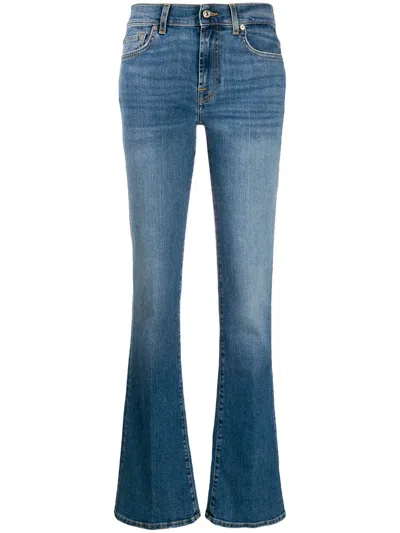 7 For All Mankind Flared Style Jeans In Blue