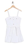 7 For All Mankind Flounce Hem Denim Minidress In White