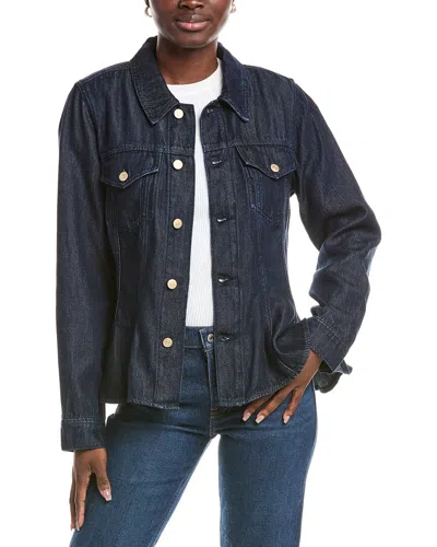 7 For All Mankind Flounce Trucker Jacket In Blue