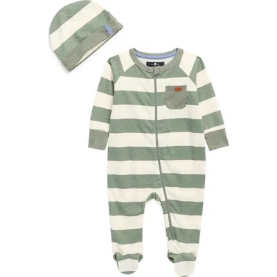 7 For All Mankind Babies'  Footie & Hat Set In Multi