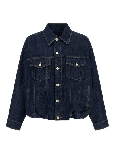 7 For All Mankind Gathered Jacket In Blue