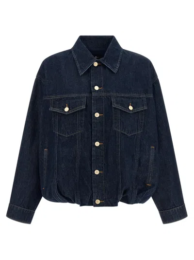 7 For All Mankind Button-down Denim Jacket In Black